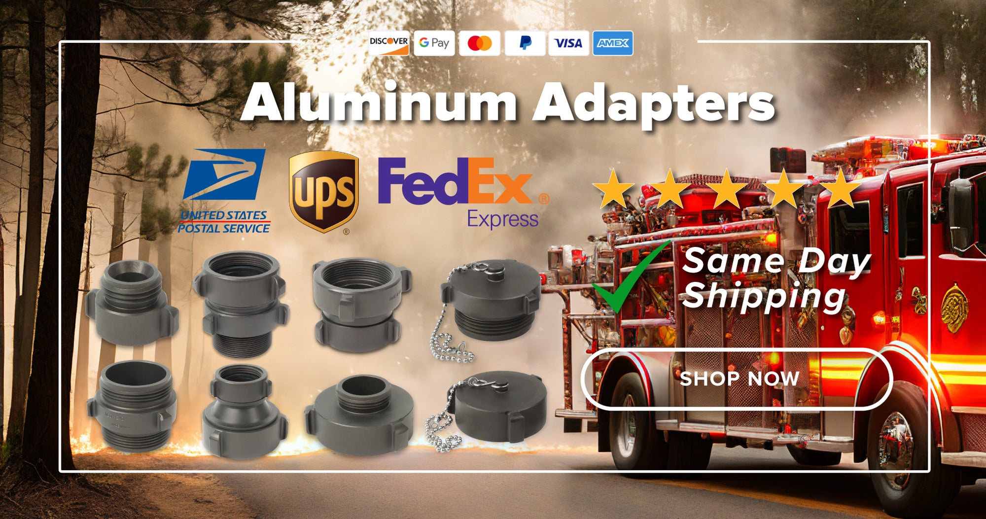 Fire Adapters & Fittings In Stock Ships Today Aluminum & Brass